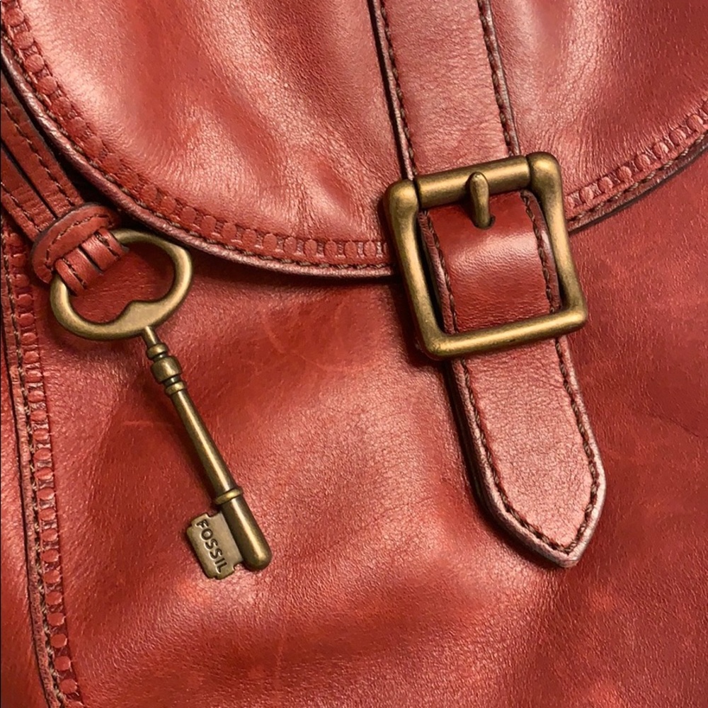 Fossil Red Leather Cross Body Purse - Picture 5 of 8